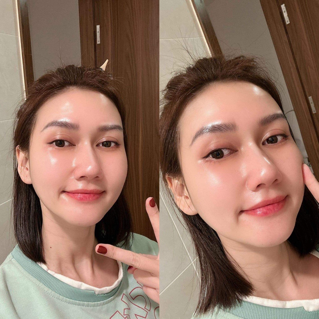 Nữ diễn viên Hương Giang tự tin khoe nhan sắc mặt mộc căng bóng tràn sức sống của mình. Ảnh: Facebook