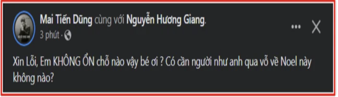 Nam ca sĩ Mai Tiến Dũng bất thả thính 'muốn vỗ về' Hương Giang sau khi nữ ca sĩ chia tay với Matt Liu. Ảnh: Facebook