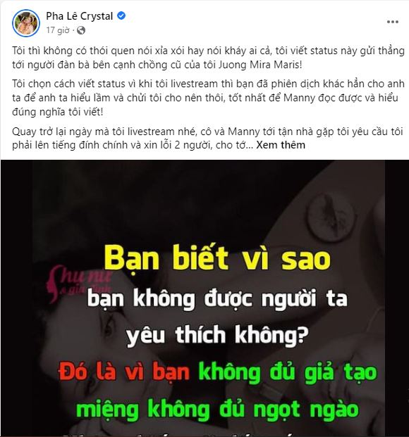 Pha Lê bất ngờ đăng đàn bóc mẽ tình mới của chồng cũ: Ngang ngược đòi đủ yêu sách - Ảnh 2 Pha Lê bất ngờ đăng đàn bóc mẽ tình mới của chồng cũ: Ngang ngược đòi đủ yêu sách - Ảnh 2