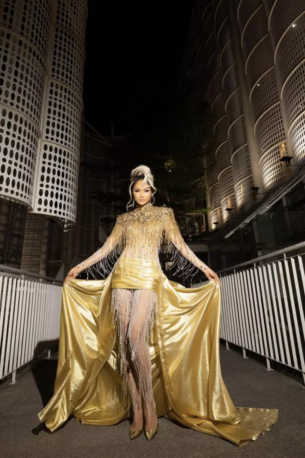 H'Hen Niê gây tranh cãi với bộ trang phục 'cây tài lộc', bị cho quá rườm rà - Ảnh 1