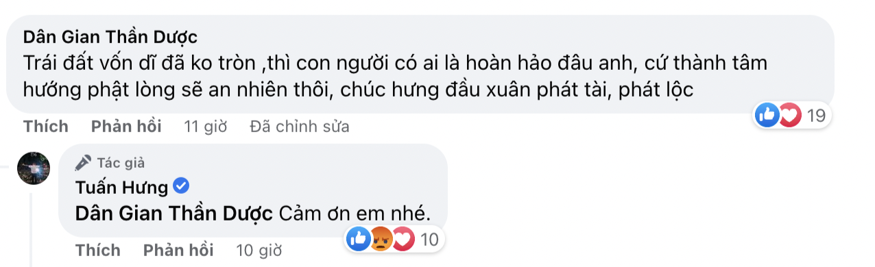 Bài đăng của Tuấn Hưng ngay sau đó đã nhận về nhiều ý kiến trái chiều của đông đảo CDM. Ảnh: Facebook