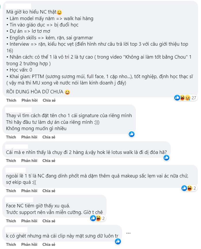 Cô nhận về nhiều phản ứng trái chiều của CDM. Ảnh chụp màn hình Cô nhận về nhiều phản ứng trái chiều của CDM. Ảnh chụp màn hình