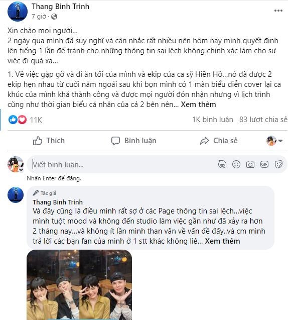 Trịnh Thăng Bình 'dựng' CDM dậy lúc nửa đêm vì một bức tâm thư, nói rõ mối quan hệ với Hiền Hồ - Ảnh 1 Trịnh Thăng Bình 'dựng' CDM dậy lúc nửa đêm vì một bức tâm thư, nói rõ mối quan hệ với Hiền Hồ - Ảnh 1