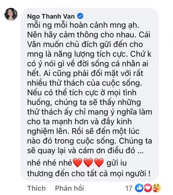 Ngô Thanh Vân đáp trả cực gắt sau khi bị nhắc nhở chuyện cơm áo gạo tiền - Ảnh 1 Ngô Thanh Vân đáp trả cực gắt sau khi bị nhắc nhở chuyện cơm áo gạo tiền - Ảnh 1