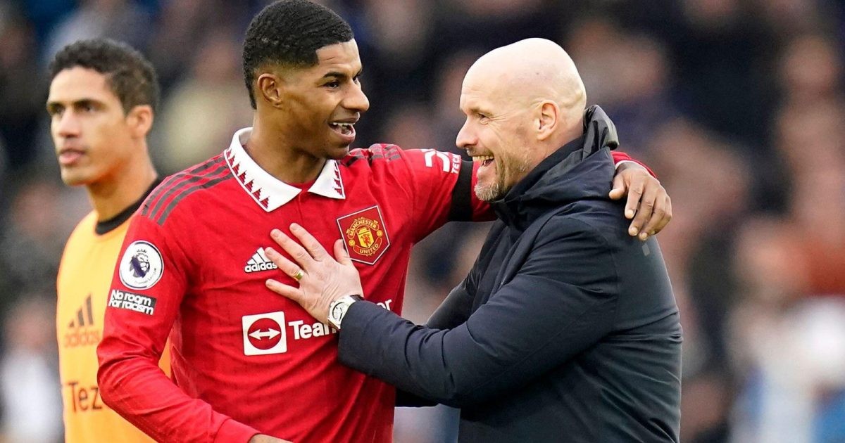 HLV Erik Ten Hag đang rất hài lòng về Rashford. Ảnh: Internet
