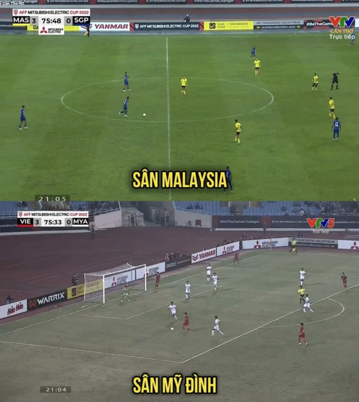 Nhiều cổ động viên cảm thấy ngán ngẩm khi so sánh chất lượng mặt cỏ của sân Mỹ Đình, nhất là khi nhìn mặt cỏ sân Bukit Jalil của Malaysia.