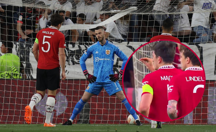 Maguire ra dấu bảo Dea Gea 'im mồm' trong ngày Man United tan mộng ăn 3 1 Maguire ra dấu bảo Dea Gea 'im mồm' trong ngày Man United tan mộng ăn 3 1