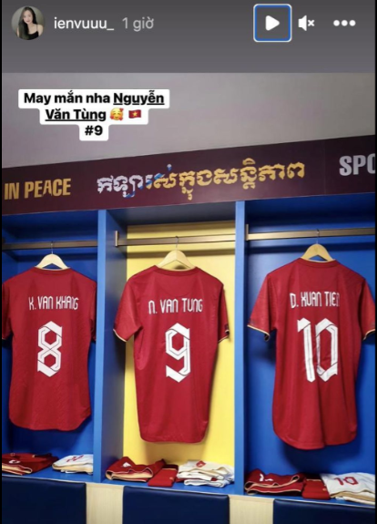 Hoàng Yến chúc Văn Tùng may mắn trong hành trình bảo vệ tấm HCV của U22 Việt Nam ở SEA Games năm nay.