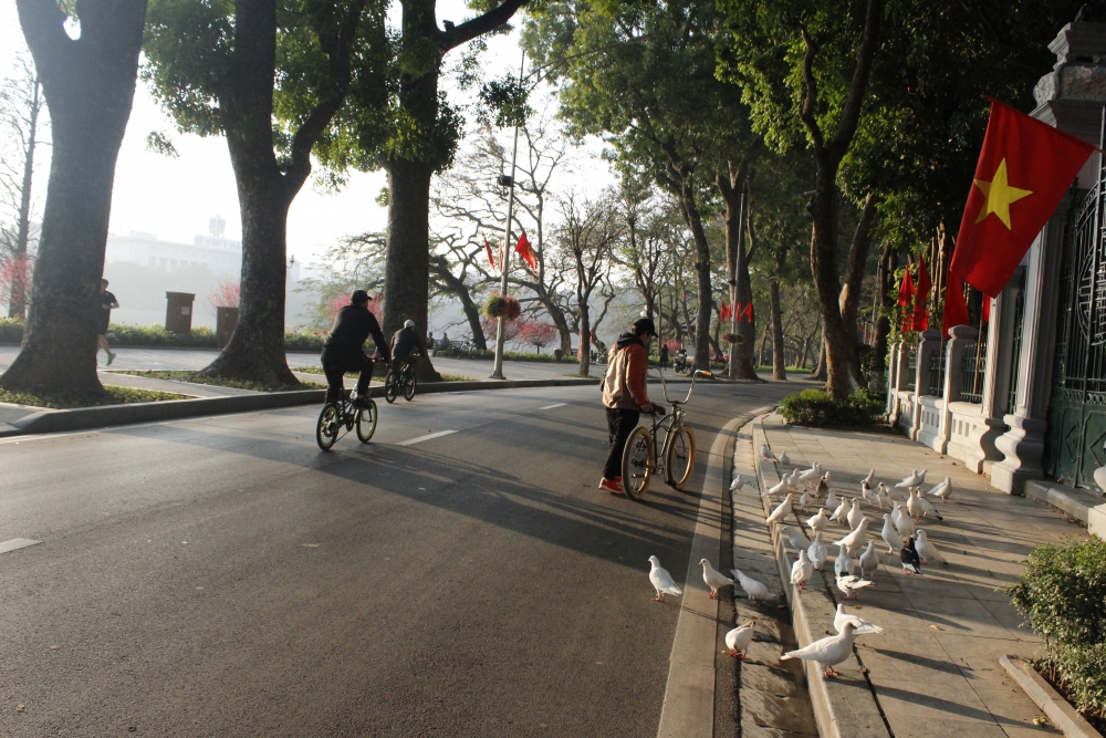 Sáng 30 Tết âm lịch, nhiều con phố thường ngày náo nhiệt của Hà Nội trở nên bình yên hơn bao giờ hết. Ảnh: Internet