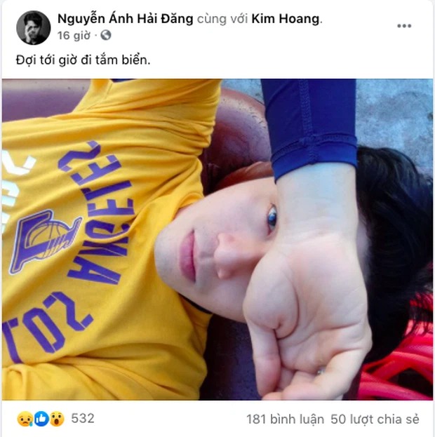 Dòng trạng thái cuối cùng của Hải Đăng chia sẻ trên trang cá nhân trước khi ra đi mãi mãi. Ảnh: FBNV Dòng trạng thái cuối cùng của Hải Đăng chia sẻ trên trang cá nhân trước khi ra đi mãi mãi. Ảnh: FBNV