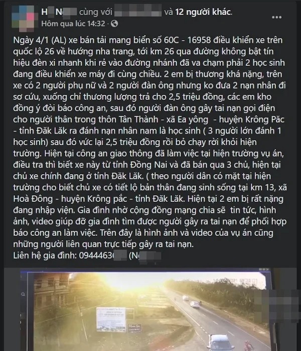 Ô tô tông 2 học sinh còn đòi gọi người thân đến hành hung, vứt 2,5 triệu đồng ở hiện trường rồi bỏ chạy - Ảnh 1 Ô tô tông 2 học sinh còn đòi gọi người thân đến hành hung, vứt 2,5 triệu đồng ở hiện trường rồi bỏ chạy - Ảnh 1