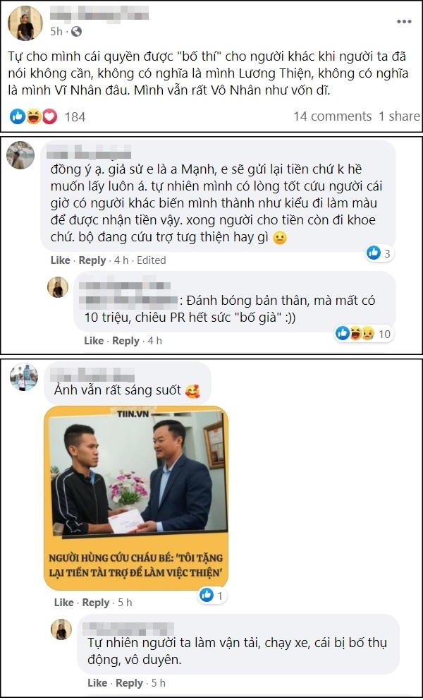 Bài đăng của một cựu quản lý cũ trong showbiz tố cáo Trấn Thành lợi dụng sự việc để đánh bóng tên tuổi. Ảnh chụp màn hình Bài đăng của một cựu quản lý cũ trong showbiz tố cáo Trấn Thành lợi dụng sự việc để đánh bóng tên tuổi. Ảnh chụp màn hình