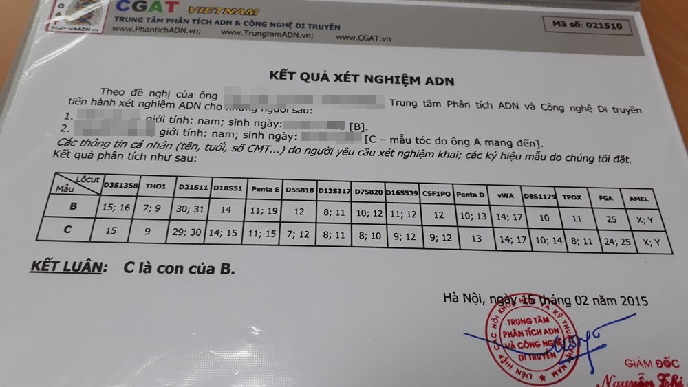 Nhận kết quả xét nghiệm ADN, chị Hồng mới thở phào vì cái thai trong bụng mình có cùng huyết thống với chồng. Ảnh minh họa