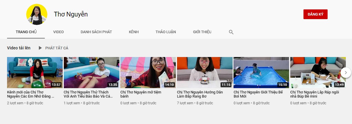 Những kênh Youtube mạo danh này lấy lại các video cũ của Thơ Nguyễn rồi reup. Ảnh chụp màn hình