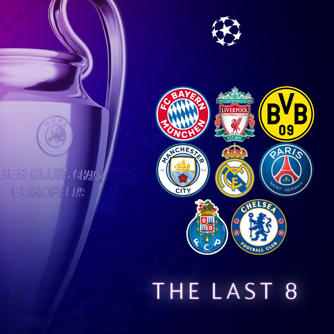 8 đại diện lọt vào tứ kết Champions League 2021. Ảnh: UEFA