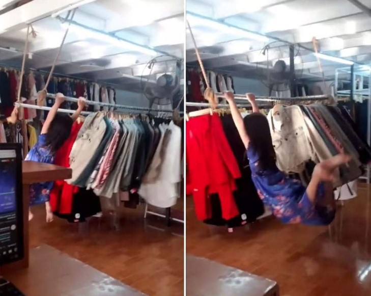 Tương lai cô con gái này chắc chắn sẽ trở thành một nghệ sĩ xiếc tài ba. Ảnh: Internet