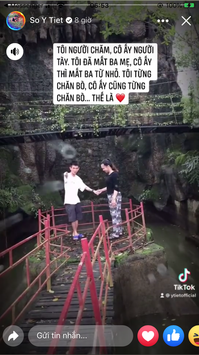 Soytiet khoe bạn gái với hoàn cảnh tương tự anh. Ảnh: TikTok NV Soytiet khoe bạn gái với hoàn cảnh tương tự anh. Ảnh: TikTok NV