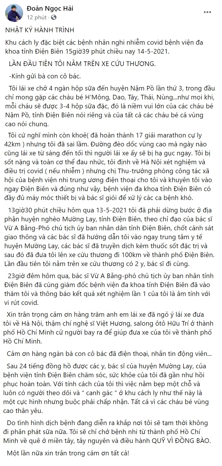 Bức tâm thư của ông Đoàn Ngọc Hải được chia sẻ trên MXH. Ảnh chụp màn hình Bức tâm thư của ông Đoàn Ngọc Hải được chia sẻ trên MXH. Ảnh chụp màn hình