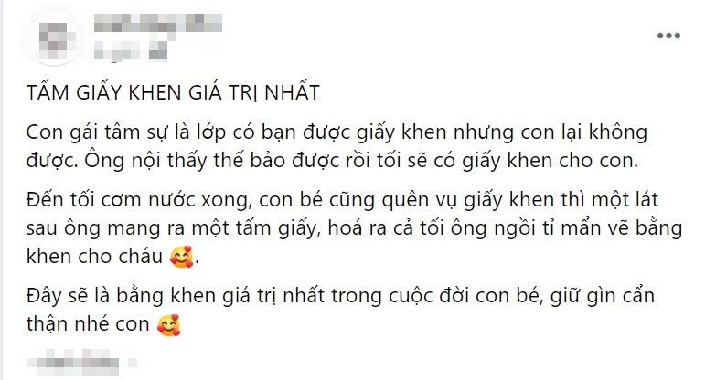 Thấy cháu không có giấy khen, ông nội lọ mọ làm tấm bằng khen giá trị nhất cuộc đời  - Ảnh 1