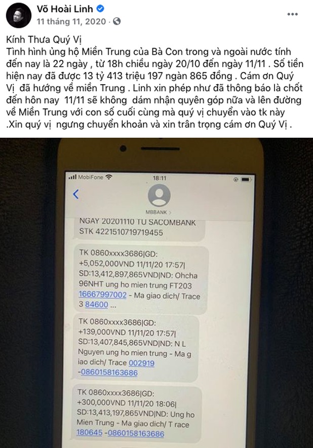 Bị dân mạng tố 'ăn chặn' 13 tỷ đồng tiền từ thiện, Hoài Linh lên tiếng: 'Mọi người hãy tin vào sự minh bạch của tôi' - Ảnh 1