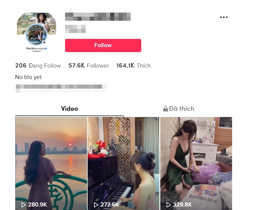 Tài khoản TikTok của cô nàng có lượng follow tăng lên đáng kể sau khi bị dân tình 'xin link'. Ảnh chụp màn hình Tài khoản TikTok của cô nàng có lượng follow tăng lên đáng kể sau khi bị dân tình 'xin link'. Ảnh chụp màn hình