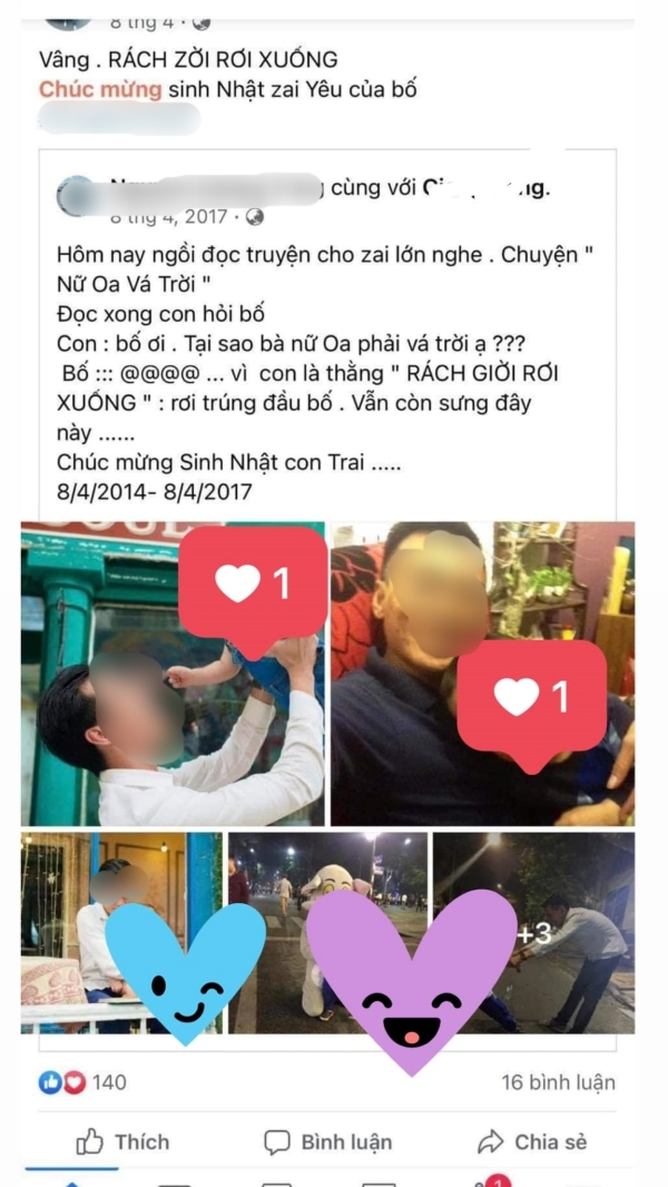 Ngay khi ồn ào nổ ra, xuất hiện những hình ảnh 'nam chính' trong đoạn video đã có vợ con đề huề. Ảnh: Internet Ngay khi ồn ào nổ ra, xuất hiện những hình ảnh 'nam chính' trong đoạn video đã có vợ con đề huề. Ảnh: Internet