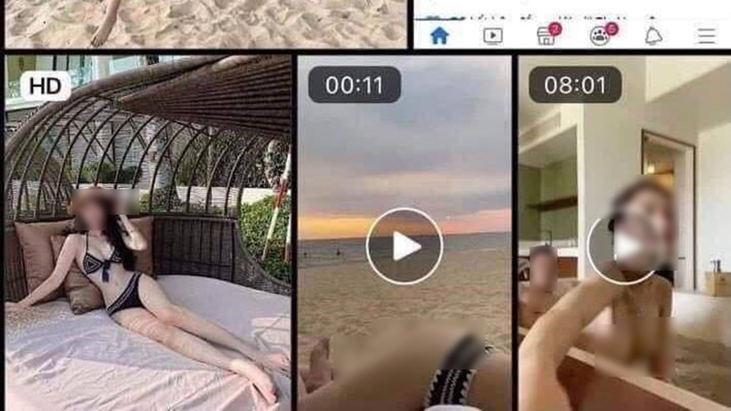 Mạng xã hội lan truyền clip, hình ảnh nhạy cảm của nữ diễn viên A.T (Ảnh chụp màn hình từ clip).