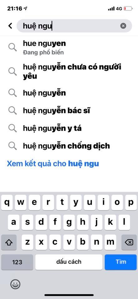 Ngay lập tức từ khóa 'Huệ Nguyễn' đã được tìm kiếm rất nhiều. Ảnh: Internet Ngay lập tức từ khóa 'Huệ Nguyễn' đã được tìm kiếm rất nhiều. Ảnh: Internet