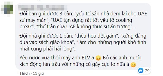 BLV Tạ Biên Cương bị dân mạng chỉ trích dìm UAE xuống đáy, nghe ngao ngán chỉ muốn tắt TV - Ảnh 3 BLV Tạ Biên Cương bị dân mạng chỉ trích dìm UAE xuống đáy, nghe ngao ngán chỉ muốn tắt TV - Ảnh 3