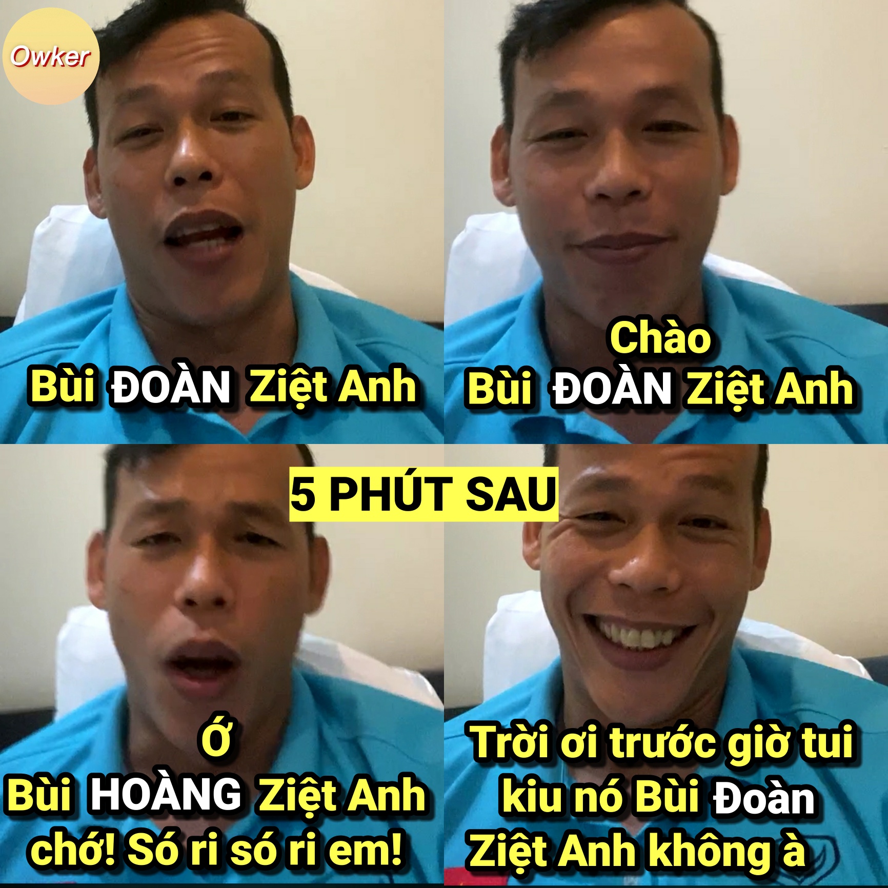 Màn nhầm lẫn tên người đàn em Bùi Hoàng Việt Anh khiến khán giả cười đau bụng. Ảnh: Fandom Owker Màn nhầm lẫn tên người đàn em Bùi Hoàng Việt Anh khiến khán giả cười đau bụng. Ảnh: Fandom Owker
