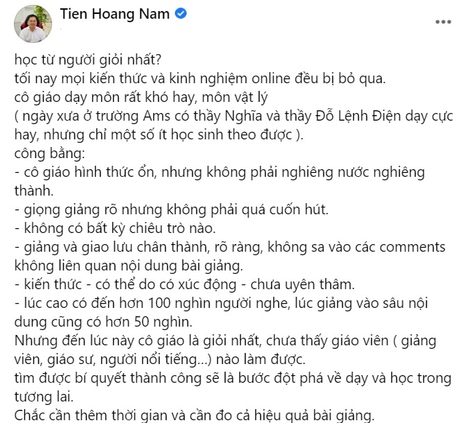 Cô giáo Minh Thu dạy Vật Lý thu hút trăm nghìn 'học sinh', chủ tịch FPT đưa lời nhận xét công bằng 3 Cô giáo Minh Thu dạy Vật Lý thu hút trăm nghìn 'học sinh', chủ tịch FPT đưa lời nhận xét công bằng 3