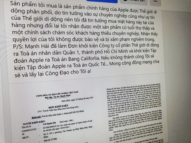 Một người Việt viết đơn kiện Apple vì bán tai nghe Airpods chất lượng thấp, không được đổi trả dù hết bảo hành 3