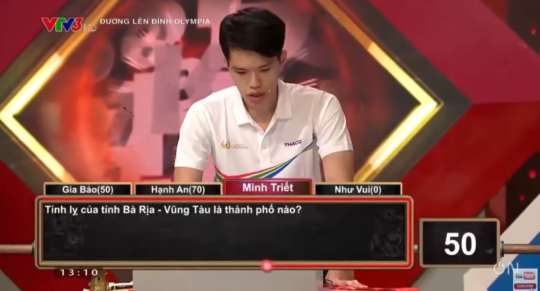 Minh Triết đưa ra đáp án là Bà Rịa