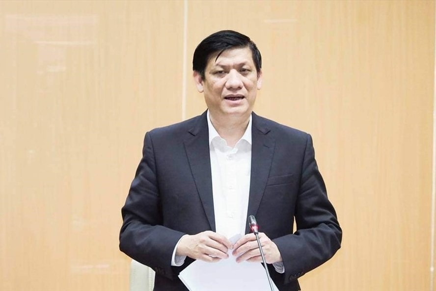 Bộ trưởng Bộ Y tế Nguyễn Thanh Long phát biểu tại cuộc họp triển khai công tác phòng chống dịch Covid-19. Ảnh: Bộ Y tế