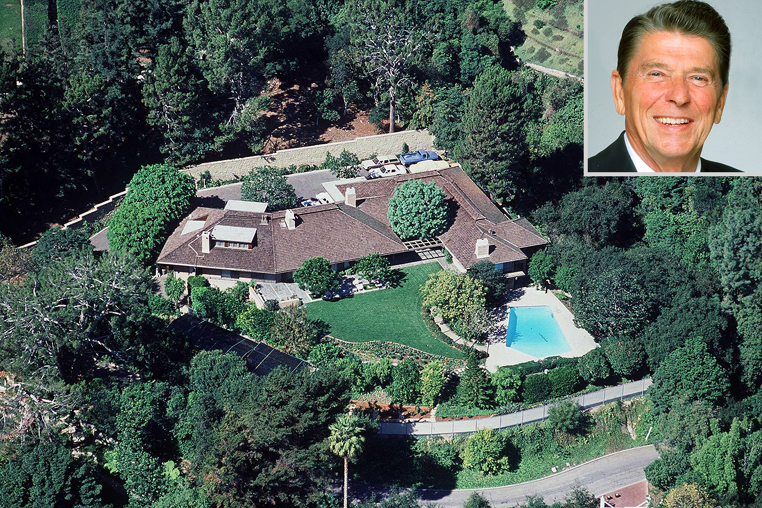 Là một diễn viên Hollywood trước khi trở thành tổng thống vào năm 1981, Ronald Reagan và vợ là Nancy đã trở lại Los Angeles sau hai nhiệm kỳ của ông. Tại đó, họ mua một khu đất rộng 7,192 foot vuông, ba phòng ngủ được xây dựng năm 1954. Ảnh: Getty
