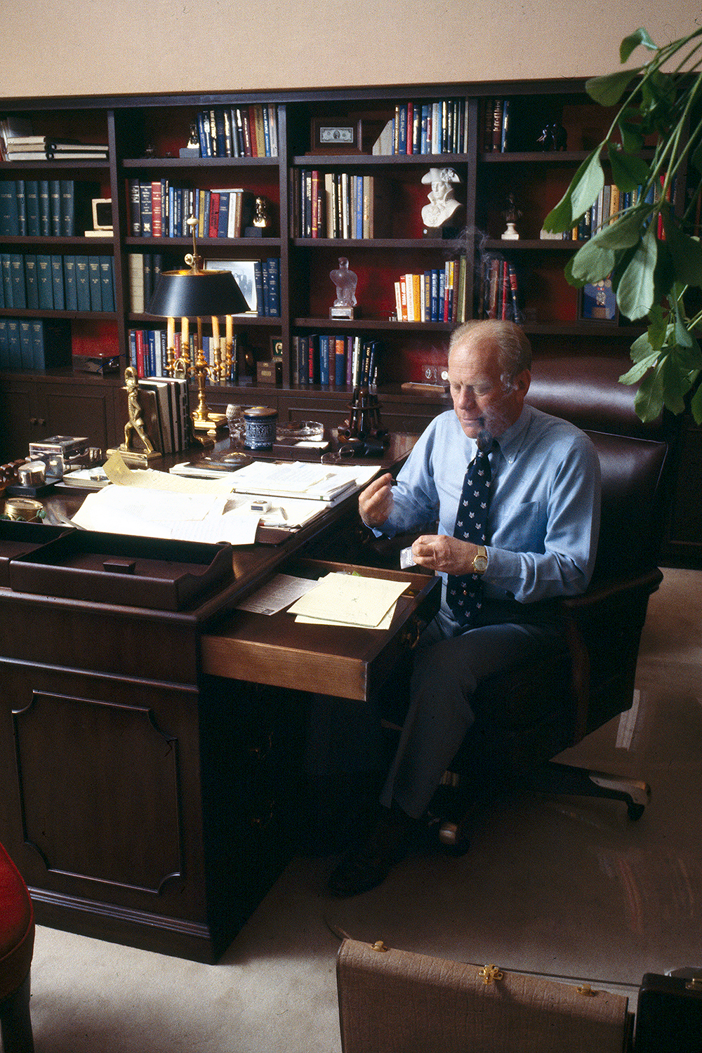 Sau khi rời nhiệm sở năm 1977, Ford và vợ Betty đã nghỉ hưu tại Thunderbird Country Club của họ ở Rancho Mirage, California. Ngôi nhà do Welton Becket & Associates, thiết kế và Laura Mako trang trí theo phong cách những năm 70 đầy nắng. Ảnh: Getty