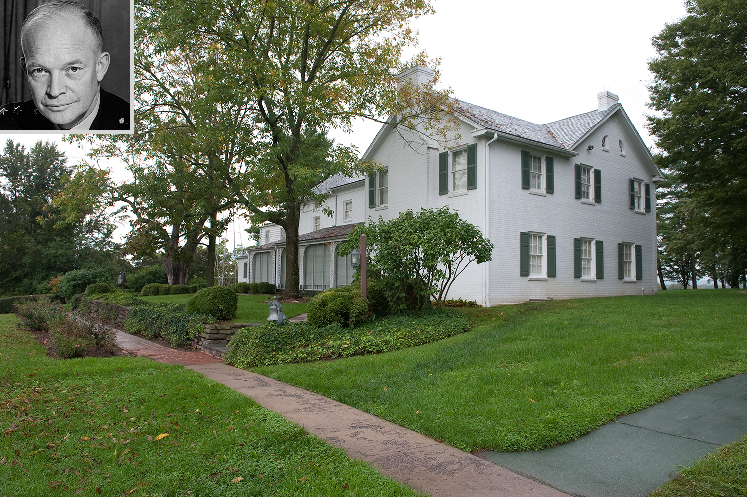 Cựu tổng thống Eissenhower nghỉ hưu tại một ngôi nhà và trang trại cạnh chiến trường Gettysburg ở Pennsylvania. Đây là một di tích lịch sử quốc gia, mở cửa cho công chúng tham quan từ năm 1980. Tổng thống thứ 34 của Mxy trước đây gặp gỡ các nhà lãnh đạo quốc tế tại ngôi nhà này trong Chiến tranh Lạnh. Ảnh: Getty