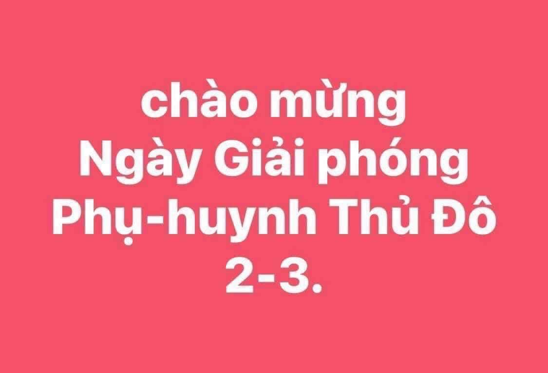 10/10 là ngày Giải phóng Thủ đô còn 2/3 từ nay sẽ là ngày 'giải phóng phụ huynh Thủ đô'. Ảnh: Facebook