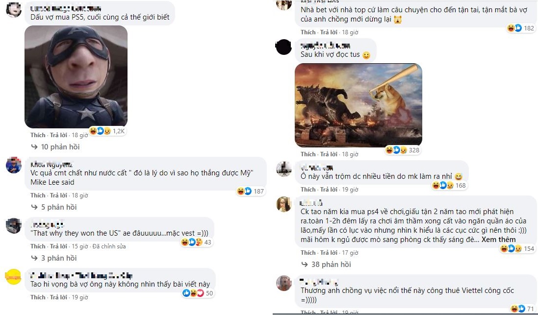 Còn đây là ý kiến của cộng đồng mạng Việt Nam trước mánh khóe của anh chồng. Ảnh chụp màn hình