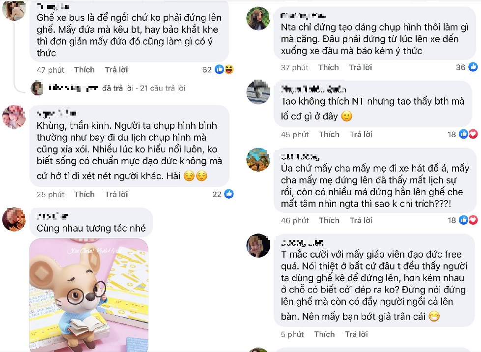 Những ý kiến bênh vực Ngọc Trinh. Ảnh chụp màn hình