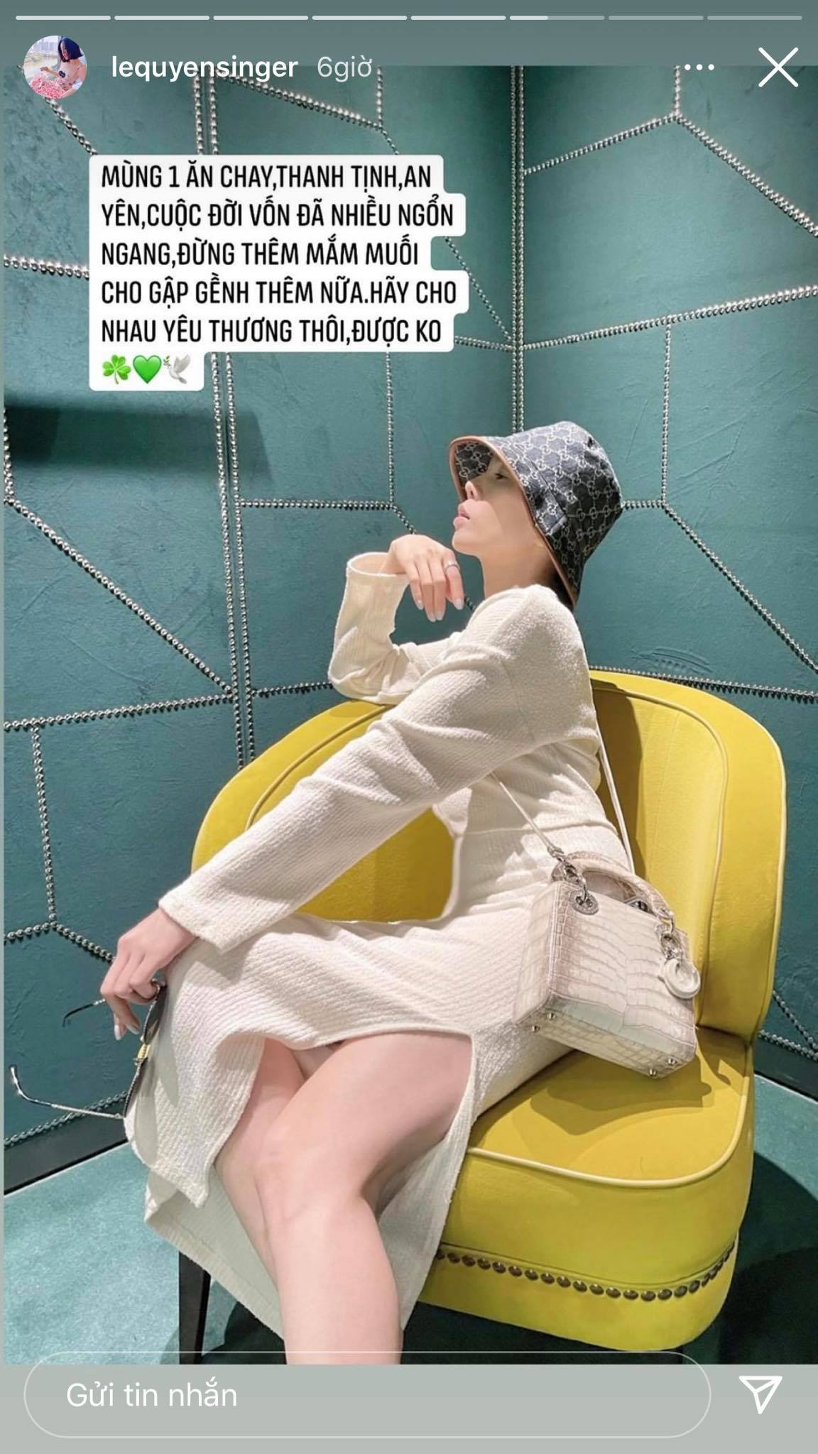 Phản ứng của Lệ Quyên khi không muốn mọi người 'thêm mắm muối' cho mọi chuyện đi quá xa. Ảnh chụp màn hình