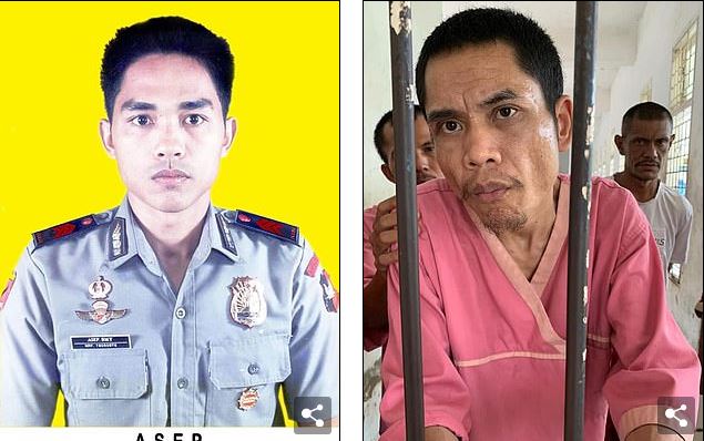 Sĩ quan cảnh sát Abrip Asep trước và sau khi mất tích. Ảnh: Dailymail Sĩ quan cảnh sát Abrip Asep trước và sau khi mất tích. Ảnh: Dailymail