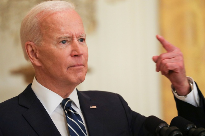 Tổng thống Joe Biden tại cuộc họp báo ngày 25/3. Ảnh: Reuters Tổng thống Joe Biden tại cuộc họp báo ngày 25/3. Ảnh: Reuters