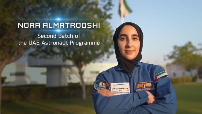 Nora al-Matrooshi xuất hiện trong video giới thiệu về chương trình đào tạo phi hành gia của UAE. Ảnh: Chụp màn hình Nora al-Matrooshi xuất hiện trong video giới thiệu về chương trình đào tạo phi hành gia của UAE. Ảnh: Chụp màn hình