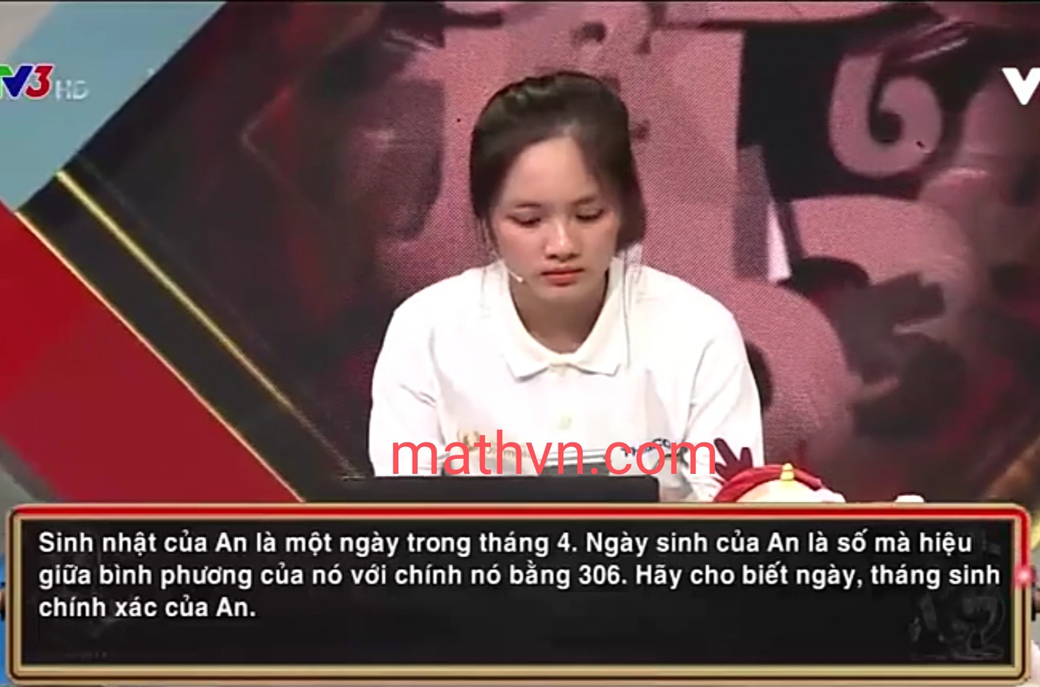 Câu đố trong phần thi Vượt chướng ngại vật khiến cả 4 thí sinh Olympia chào thua. Ảnh: mathvn.com Câu đố trong phần thi Vượt chướng ngại vật khiến cả 4 thí sinh Olympia chào thua. Ảnh: mathvn.com