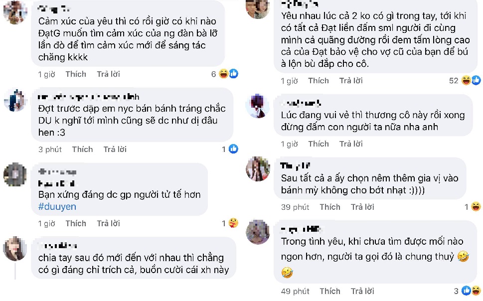 Ý kiến trái chiều của cư dân mạng sau khi Đạt G lên tiếng làm rõ ồn ào tình cảm. Ảnh chụp màn hình Ý kiến trái chiều của cư dân mạng sau khi Đạt G lên tiếng làm rõ ồn ào tình cảm. Ảnh chụp màn hình