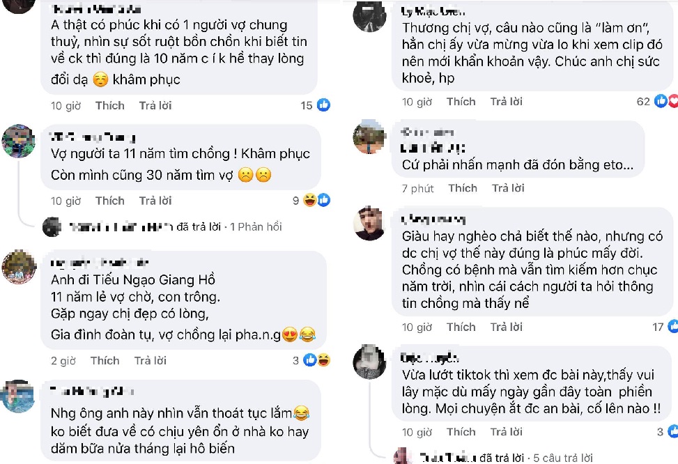 CĐM cảm phục tình cảm người vợ dành cho chồng sau chừng ấy năm lạc mất nhau. Ảnh chụp màn hình CĐM cảm phục tình cảm người vợ dành cho chồng sau chừng ấy năm lạc mất nhau. Ảnh chụp màn hình