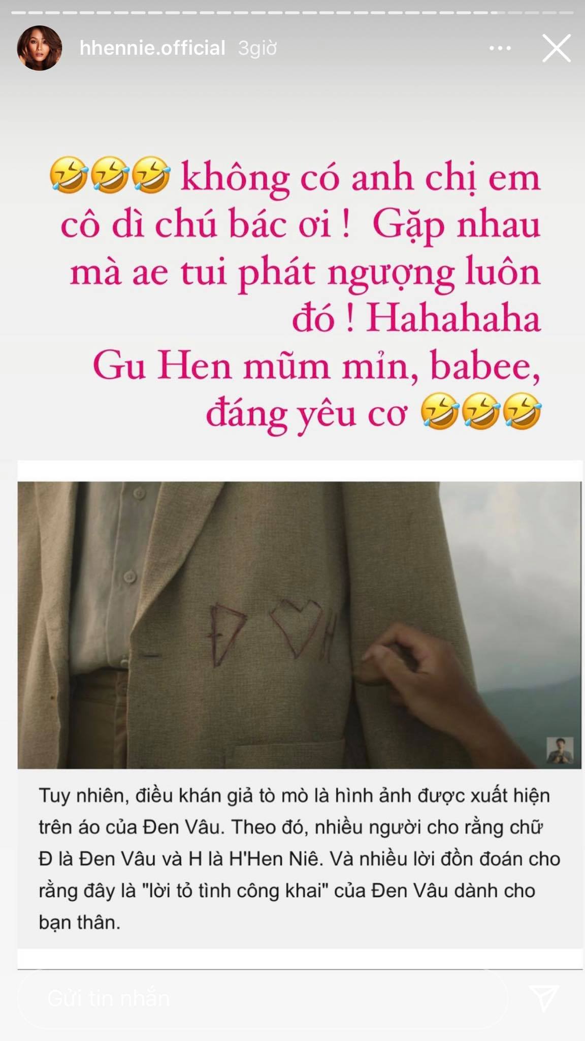 H'Hen Nie phủ nhận mình không phải nhân vật chính trong ký hiệu Đ và H trong MV của Đen. Ảnh chụp màn hình