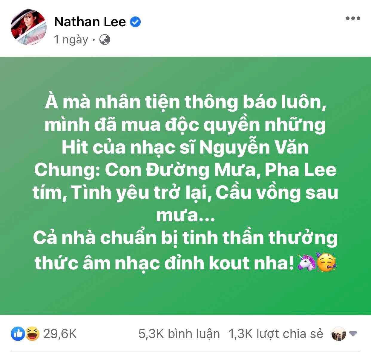 Nathan Lee khoe 'chốt đơn' một loạt hit của Cao Thái Sơn. Ảnh chụp màn hình