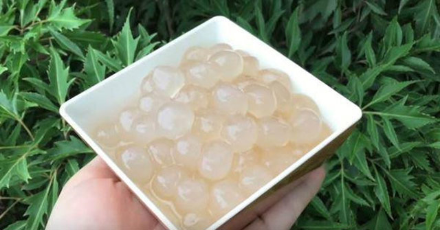 Còn đây là trân châu trắng sau khi luộc. Bạn có thể cho cùi dừa làm nhân để viên trân châu ăn được giòn sần sật. Còn đây là trân châu trắng sau khi luộc. Bạn có thể cho cùi dừa làm nhân để viên trân châu ăn được giòn sần sật.